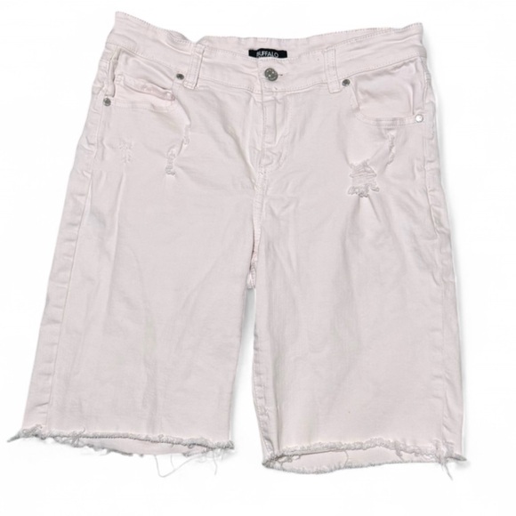Buffalo David Bitton Pants - Buffalo David Bitton Tandi Distressed Bermuda Shorts - Pastel Pink - Size 10/30
